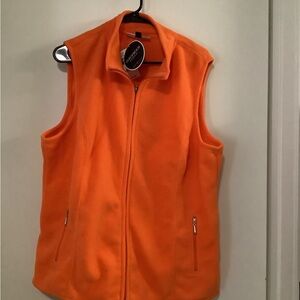 Karen Scott Orange Fleece Vest